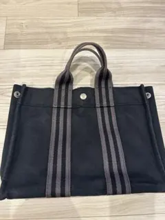 HERMES フールトゥ PM トートバッグ ネイビー ブラウン - メルカリ