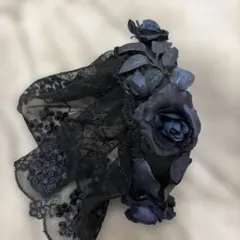 ヘッドドレス　黒薔薇