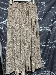 ヒョウ柄ロングプリーツスカート mサイズ