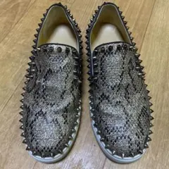 Christian Louboutin スパイク付きスリッポン ゴールド