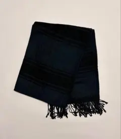 極美品　DIESEL ディーゼル　ダークブルー チェックマフラー　男女兼用のサムネイル