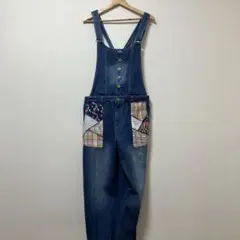 チチカカ　パッチワーク　オーバーオール　デニム　ポケット　春　夏　ロング　パンツのサムネイル