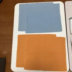 ニトリ　リブ素材 ランチョンマット ブルー2枚　オレンジ2枚　35×41