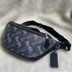 【希少】COACH ボディーバック ウエストポーチ 馬車柄 レザー チャーム