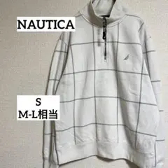 ノーティカ　ハーフジップトレーナー　USワンポイントロゴS M Lホワイト白　柄