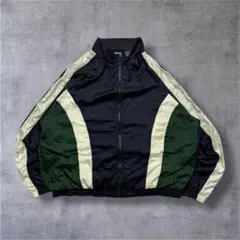 90sナイロンジャケット WINNER 高配色 切替デザイン 短丈 サイズ2XL