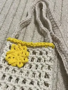 ハンドメイド 手編み スマホショルダーバッグ