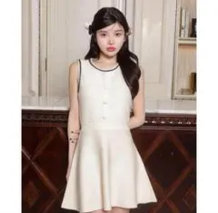 Darich ロープパイピング　ニットミニワンピース アイボリー