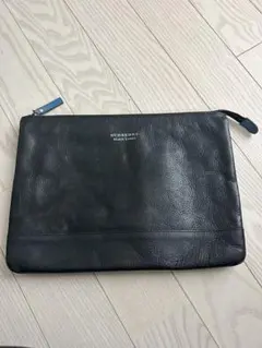 BURBERRY ブラックレザー クラッチバッグ
