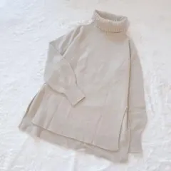 OUVRAGE CLASSE カシミヤ　ハイネックニット　グレージュ　日本製