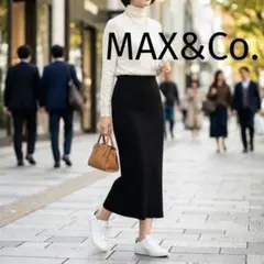 MAX&Co. マックスアンドコー リブニット ラップスカート ブラック S