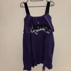 サブカル地雷　ニットセーター　紫　オフショル