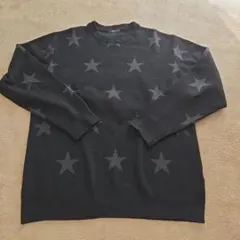 Avail 黒 星柄 クルーネック ニットセーター