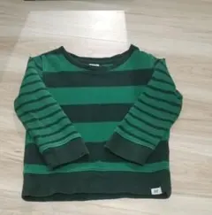 GAP 3歳用 緑/黒ストライプ長袖カットソー