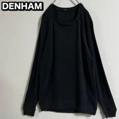 DENHAM デンハム ラグラン ハイゲージニット L 黒 ポルトガル製 古着