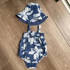 baby GAP 花柄ロンパース&帽子 12-18ヶ月