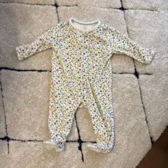 OBAIBI花柄ロンパース 80cm 暖かい生地厚め