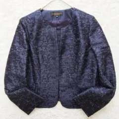 極美品❉ SOIR DOLCE 東京ソワール ノーカラージャケット ラメ 刺繍