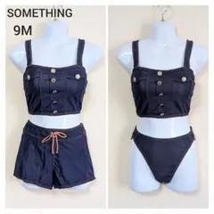 【SOMETHING】サムシング デニム風 水着 3点セット 9M ロゴ刺繍付のサムネイル