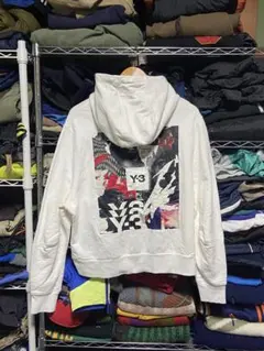 Y-3 ホワイト パーカー クロップドパーカー　内田すずめ 楽天市場】Y-3 ワイスリー 内田すずめ アートグラフィック