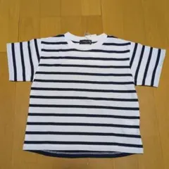 新品☆コムサイズム　紺色＆白　ボーダー半袖Tシャツ100㎝