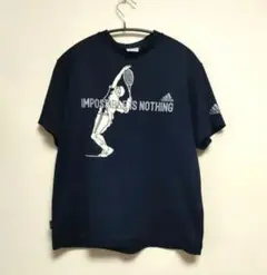 adidas テニス Tシャツ ネイビー　ユニセックスSサイズ 日本製
