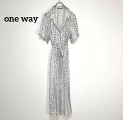one way 総柄シャツワンピース