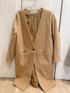 MidiUmi ミディウミ キャメル ノーカラー コート