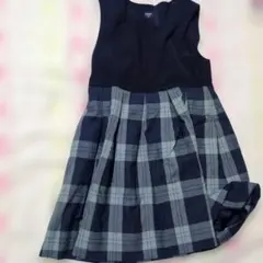 FAMILIAR ワンピース 120cm ネイビー チェック柄