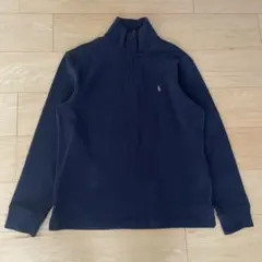 POLO Ralph Lauren ネイビー ハーフジップ トレーナー ロゴ刺繍