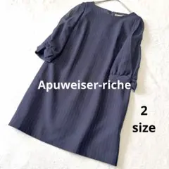 5880 アプワイザーリッシェ ワンピース 袖シースルー 2 ひざ丈 ストライプ