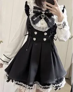 新品❣️地雷系 量産型 ワンピース 2点セット ロリータ ブラック S