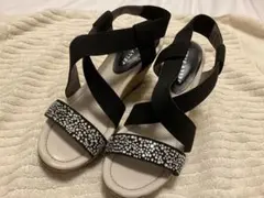 Jelly Beans ラインストーンサンダル ブラック