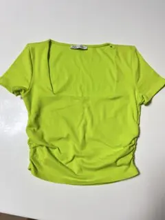 ZARA 蛍光グリーン 半袖Tシャツ