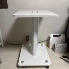 ホワイト　多目的　作業台 パソコン台 モニタ台 キャスター付き