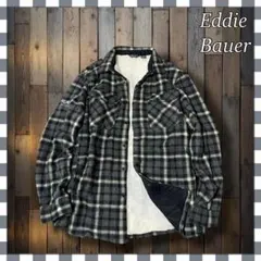 エディーバウアー チェック フランネル 裏ボア シャツ ジャケット