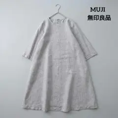 MHLコットンリネンバンドカラーシャツ ストライプ 五分袖シャツ sizeⅡ 