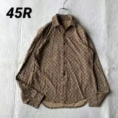 人気 45R フォーティファイブ コットン 長袖 シャツ 小紋柄 45rpm