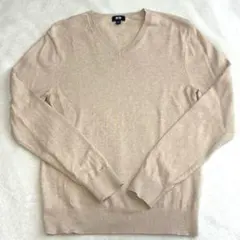 【美品】UNIQLO ベージュ Vネックセーター 長袖