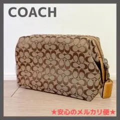 COACH コーチ ポーチ シグネチャー ブラウン