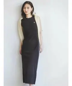 SNIDELスナイデル ワンポイントカットワンピース　ダークブラウン　今季　今期