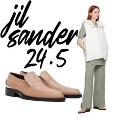【定価18.7万】JIL SANDER ベージュ メタル ローファー 24.5