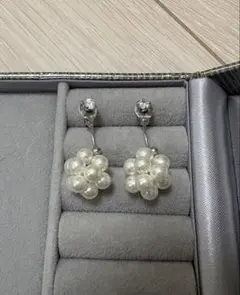 パール ピアス 両耳用　パールビーズ　パールボール