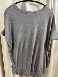 PLSTレーヨンシルク半袖ドルマンニット