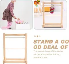 【アウトレット】　ドールハウス ハンガーラック ミニチュア 木製 人形　ドール服
