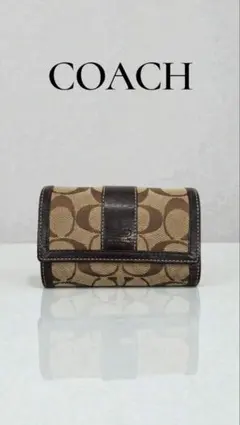 【訳あり】COACH コーチ 二つ折り コインケース ミニ財布 シグネチャー