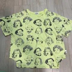 MAKE YOUR DAY 歴史的人物 総柄 Tシャツ イエローのサムネイル