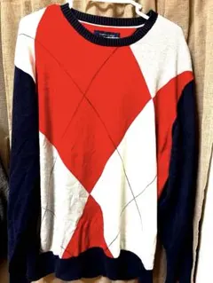 大幅価格ダウン！TOMMY HILFIGER アーガイルニットセーター XL