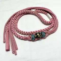 b96 正絹　振袖用　帯締め　飾り付　金糸　未使用極美品　着物