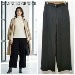 ジャンニロジュディチェ ウール100% ワイドパンツ 黒 日本製 小さいサイズ